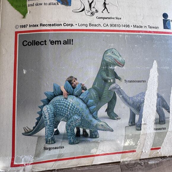 Vintage Intex Tyrannosaurus Inflatable Dinosaur 55in Tall T-Rex 1987 Giant Toy - Picture 7 of 12